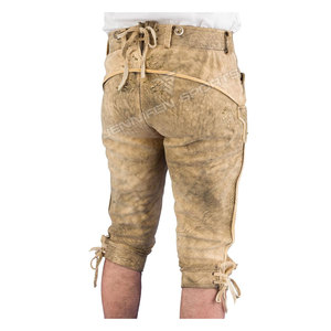Lederhosen pour hommes, longueur genou, style bavarois traditionnel allemand, en cuir de vachette suédé, pour la danse des garçons, Oktoberfest 2026 - Product Image 5