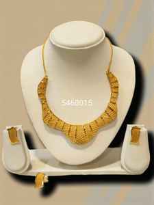 AWAIS HOUSE Nuevo Conjunto de Collar y Pulsera de Latón Chapado en Oro Estilo Hip Hop para Mujer, con Engaste de Diamantes Gruesos para Fiesta y Boda - Product Image 5