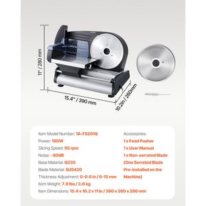 Electric 180W Deli Food Slicer Two Premium SUS420 Blades 7.5 Inch <b>Meat</b> Cutter 0-0.6 Inch Adjustable <b>Meat</b> <b>Grinders</b> Slicers - Product Image 5