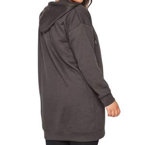 Sweat-shirt à capuche zippé long pour femme, en polaire oversize, veste décontractée à capuche, vente en gros, fournisseur OEM, logo personnalisé - Product Image 4