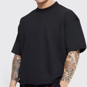 T-shirts pour hommes grande taille à prix abordable, de haute qualité, respirants, à épaules tombantes, 100% coton, épais, surdimensionnés - Product Image 1
