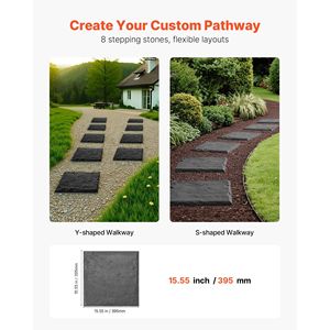 8pcs Weather-Resistant Plastic Garden <b>Stepping</b> Stones 15.5 X 15.5in Decorative Pathway <b>Pavers</b> Smooth Surface for <b>Outdoor</b> Walkway - Product Image 6