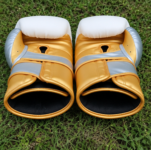 Gants d'entraînement de boxe professionnels en cuir PU, avec protection rembourrée des jointures, sangle de poignet réglable en Velcro, respirants - Product Image 4