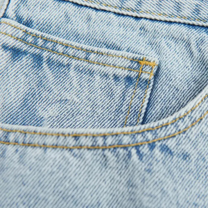 Shorts en jean sur mesure pour homme, taille mi-haute, décontractés, avec braguette boutonnée, ourlet brut, 100% coton, ornés de strass, anti-plis, séchage rapide - Product Image 6
