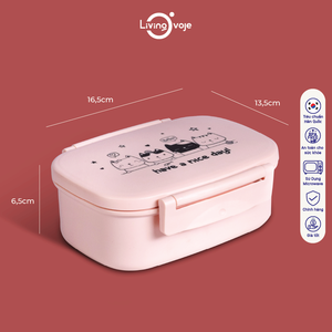 Boîte à lunch rectangulaire sans BPA, micro-ondable, grande capacité, style coréen, 700 ml, 2 compartiments, couvercle en plastique, produit personnalisable b2b b2c - Product Image 1