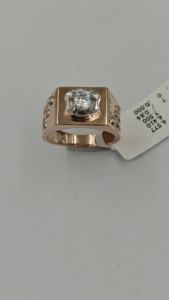 Anillo de Diamantes de Lujo para Hombre, Estilo Vintage, Oro Rosa de 14K, 7 Piezas, Corte Brillante, 0.84Ct, Diamante Natural, Color G, Chapado en Rodio, Certificado IGI - Product Image 5