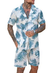 Men Nature <b>Set</b> Floral Leaf Print Short Sleeve Shirt Beach Shorts Matching Holiday Summer Casual Colorful top mens <b>twin</b> <b>set</b> match - Product Image 6