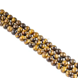 Venta al por mayor con garantía comercial: Cuentas de piedra natural Ojo de Tigre de 8mm pulidas y grabadas con láser, hilo de cuentas ALIZA AGATE EXPORTS para manualidades DIY - Product Image 3