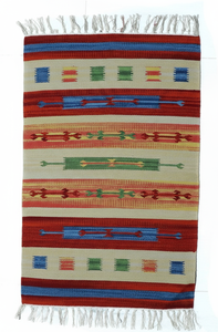 Alfombra/Corredor Hecho a Mano de Felpa Floral de Algodón Fresco, Moderno, Lavable a Máquina, Ecológico, Multicolor, Reversible, Personalizable - Product Image 2