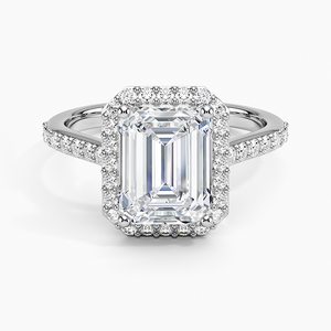 BOJ <b>Ring</b> 099 <b>Emerald</b> Cut 925 <b>Silver</b> Halo Stone Prong Setting Solitaire Diamond <b>Ring</b> 2ct D Color VVS1 Moissanite GRA Certified - Product Image 1