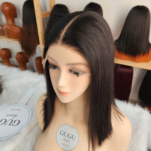 Peluca Bob de Cabello Humano Liso Corto, Sin Pegamento, Lista para Usar, Pelucas Frontales y con Cierre de Encaje de Cabello Humano (8-12 Pulgadas) - Product Image 4