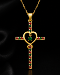 <b>Cross</b> 925 Sterling Silver 18k Gold Plated Handmade Dainty Gemstone Pendant <b>Chain</b> Necklace For Women Jewelry - Product Image 2
