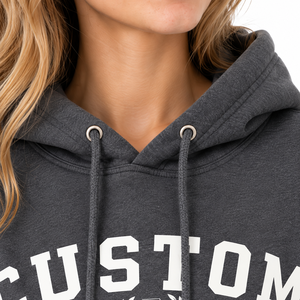 Sweat-shirt à capuche pour femme, couleur anthracite, avec motif universitaire, style universitaire, pour le campus, vente en gros, fabricants de vêtements OEM ODM, B2B - Product Image 3