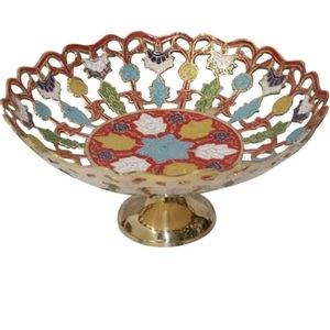 Cuenco de metal pintado a mano para servir frutas secas, artículo decorativo para mesa, cuenco de metal decorativo curvado a mano para servir alimentos. - Product Image 4