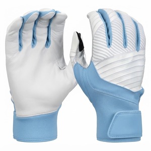 Black Batting <b>Glove</b> Right Hand Leather Breathable <b>Knit</b> Fabric Hook And Loop Closure Unisex Adult Training - Product Image 3