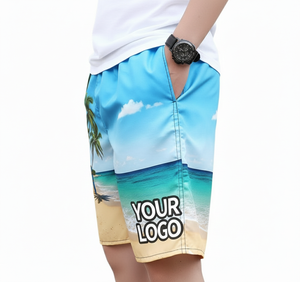 Shorts de Playa para Hombre y Mujer, Logotipo Personalizado, Verano, 100% Poliéster/Algodón, Transpirables, Secado Rápido, Sublimación Completa - Product Image 2