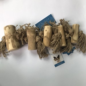 Natural Wood Cat Toy With Rope Tassels Durable Pet Accessory For Cats All Seasons Simple Style Made in VietNam - Product Image 5