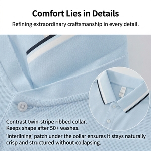 Chemises polo d'affaires de qualité exceptionnelle personnalisées pour hommes, avec couleur unie, chemise polo piqué personnalisée, manches courtes, polo de golf pour hommes - Product Image 5
