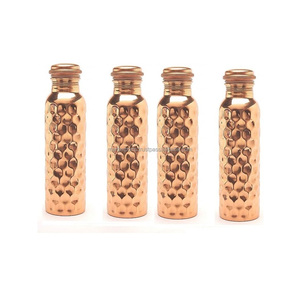 Pure copper water bottle crafted for healthy daily hydration with <b>secure</b> leak proof lid for home office gym and travel - Product Image 5