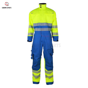 Conjunto de Ropa de Trabajo para Obras de Construcción, Ropa de Seguridad Fluorescente Reflectante con Tiras Reflectantes para Protección Laboral - Product Image 1