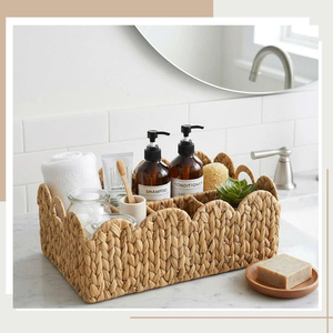 Unique Design Manufacturer Wholesaler Water Hyacinth <b>Storage</b> <b>Baskets</b> with Handles Handmade - Product Image 2