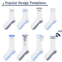 Chaussettes personnalisées à nœud en couleurs pastel mignonnes pour femmes, idéales pour le Pilates, le Yoga et la Barre, vente en gros sur mesure, usine JZVINA au Vietnam