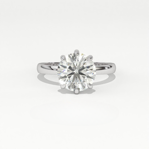Anillo Solitario Aarinya Vintage con Diamante Cultivado en Laboratorio de 2.7ct, Certificado IGI, Clásico Arquitectónico, Engaste de Corona de 6 Puntas, Plata 925 - Product Image 1
