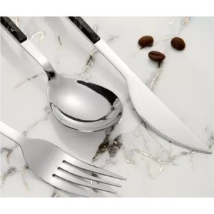 Juego de Cubiertos de Acero Inoxidable de Lujo con Mango de Mármol Negro, Juego de Cubiertos de 24 Piezas, Vajilla para Bodas, Restaurante, Juego de Cubiertos Plateados - Product Image 3