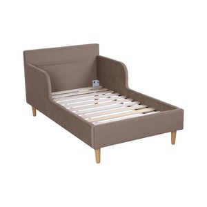 เตียงเด็กปรับระดับได้ หุ้มกำมะหยี่ เตียงเด็กวัยหัดเดินขนาดทวิน ดีไซน์ทันสมัย แข็งแรง ทนทาน โครงไม้ แข็งแรง นั่งสบาย เหมาะสำหรับห้องนอนเด็กและโรงเรียน - Product Image 3