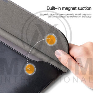 Genuine Leather Brown <b>Laptop</b> <b>Sleeve</b> Case with Magnetic Closure for MacBook and Other <b>Laptop</b> - Product Image 3