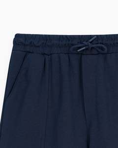 Men's Solid Navy Blue Polyester Bermuda <b>Shorts</b> Mid Waist Drawstring Closure Casual Style Quick Dry <b>Woven</b> Fabric - Product Image 3