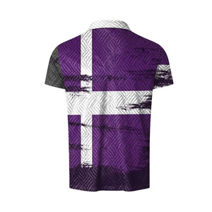 EKIN IMPEX Men's Purple White Color Block Polo Shirt And Shorts Set Quick Dry Knitted Summer Set Men’s Summer Shorts and Shirts - Product Image 4