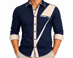 Men's <b>Maroon</b> Solid Stand Collar Full Sleeve Horn Button 100% Cotton Breathable Anti-Wrinkle Spring ODM Smart Casual Dress Shirt - Product Image 2