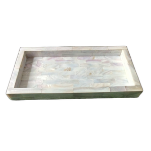 Round High Quality Eco-Friendly Mother of Pearl Wine Bottle Tray with Leaf Pattern Modern Design Multi-Functional Storage - Product Image 6