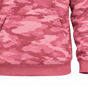Sweat à capuche d'hiver rose camouflage pour homme, imprimé camouflage personnalisé, poche kangourou, manches longues, écologique et respirant - Product Image 5
