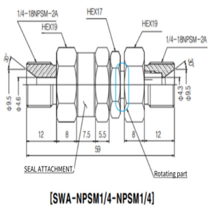 NITTA HOSE COUPLING SWC(A)-NPSM1/4-NPSM1/4 Catégorie de produit Accouplements d'arbre - Product Image 1