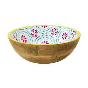Grand saladier en bois d'acacia écologique au design émaillé unique, grande capacité, avec ustensiles de service pour salade, idéal pour les fêtes - Product Image 4