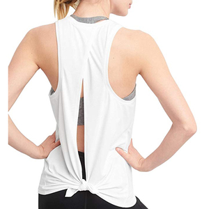 Camiseta sin mangas con cuello mandarín para mujer, elástica, para gimnasio, fitness, manga corta, sexy, ropa deportiva, para correr, entrenamiento, blusa con logo frontal personalizado - Product Image 3