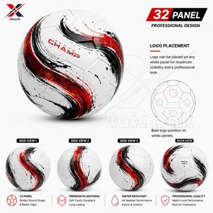 Balón de Fútbol de Calidad de Exportación con Diseño de Logotipo Personalizado para Entrenamiento de Adultos, Talla 5, Interior/Exterior, Ligero, PU Termosellado, Fabricación OEM - Product Image 5