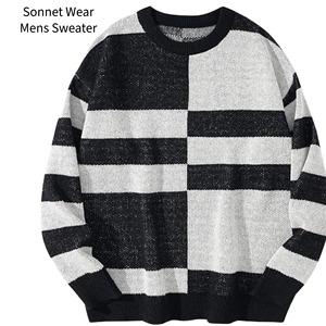 Pull en tricot décontracté pour homme, 100% coton, manches longues, logo sur le devant - Product Image 5