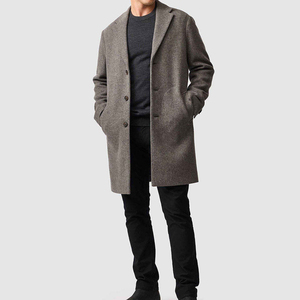 <b>Men's</b> Regular Fit <b>Double</b> <b>Breasted</b> 100% <b>Wool</b> Eco-Friendly Button <b>Coat</b> Turn-down Collar Long Casual Winter <b>Men's</b> <b>Wool</b> <b>Coat</b> - Product Image 2