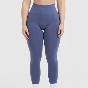 Women's High Waist Seamless Compression Breathable Anti-Bacterial Quick Dry Eco-Friendly Yoga <b>Leggings</b> with Pocket Solid <b>Pattern</b> - Product Image 1