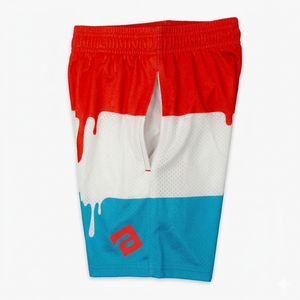 Shorts de basketball pour hommes, taille haute, entrejambe 5 pouces, en maille/polyester, taille élastique, séchage rapide, respirant, extensible, athlétique, tendance - Product Image 3