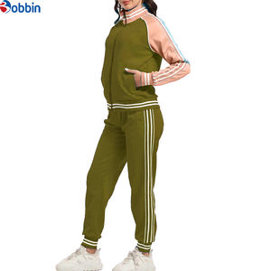 Conjunto Deportivo de Invierno Personalizado con Logotipo para Mujer, Conjunto de Chándal para Mujer, Conjuntos Deportivos para Gimnasio, Conjunto de 2 Piezas con Rayas - Product Image 3