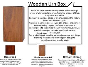 Solid Wood Cremation Urn <b>Box</b> Walnut Finish Funeral <b>Memorial</b> <b>Keepsake</b> for Ashes Adult Human Ashes Storage - Product Image 3