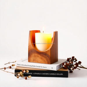 Tarro y soporte para velas de madera versátil de calidad superior con detalles artísticos, decoración del hogar inspirada en la naturaleza única - Product Image 6