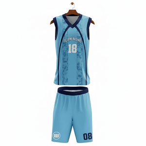 Ensemble d'uniformes de basket-ball personnalisés imprimés en gros |   Maillots d'équipe de club unisexes sans manches, nom d'équipe personnalisé |   Respirant et à séchage rapide - Product Image 3