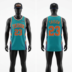 Maillot de basket-ball pour homme en maille polyester premium 160 GSM, design à rayures vertes sur les côtés, logo personnalisé par sublimation - Product Image 2