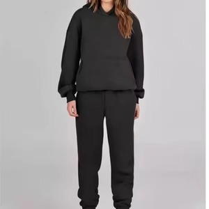 Ensemble de survêtement en polaire zippé pour femme, sweat à capuche et pantalon de jogging décontractés, deux pièces, manches longues, chaud, pour sports d'hiver - Product Image 4