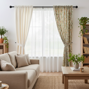 Modern Metal <b>Curtain</b> Rod with Finials for Window Treatment - Product Image 3